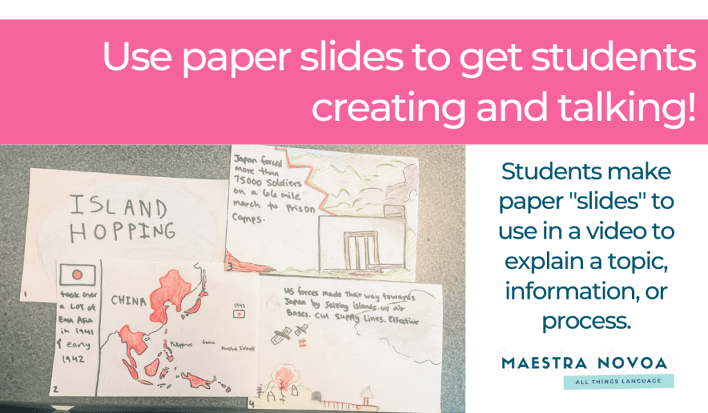 paper slides example for end of year activities